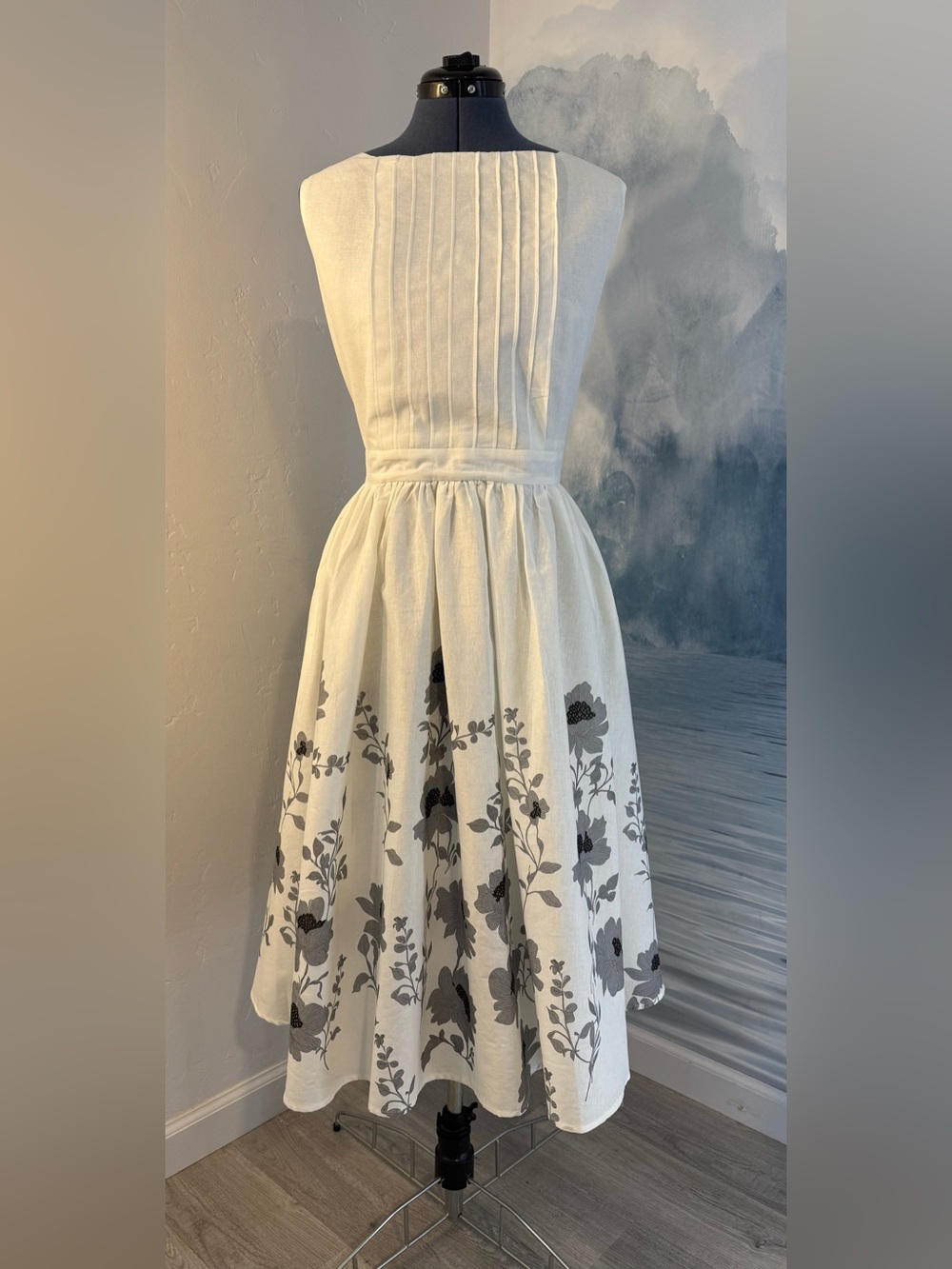 Classic White Linen-Blend  Dress #299